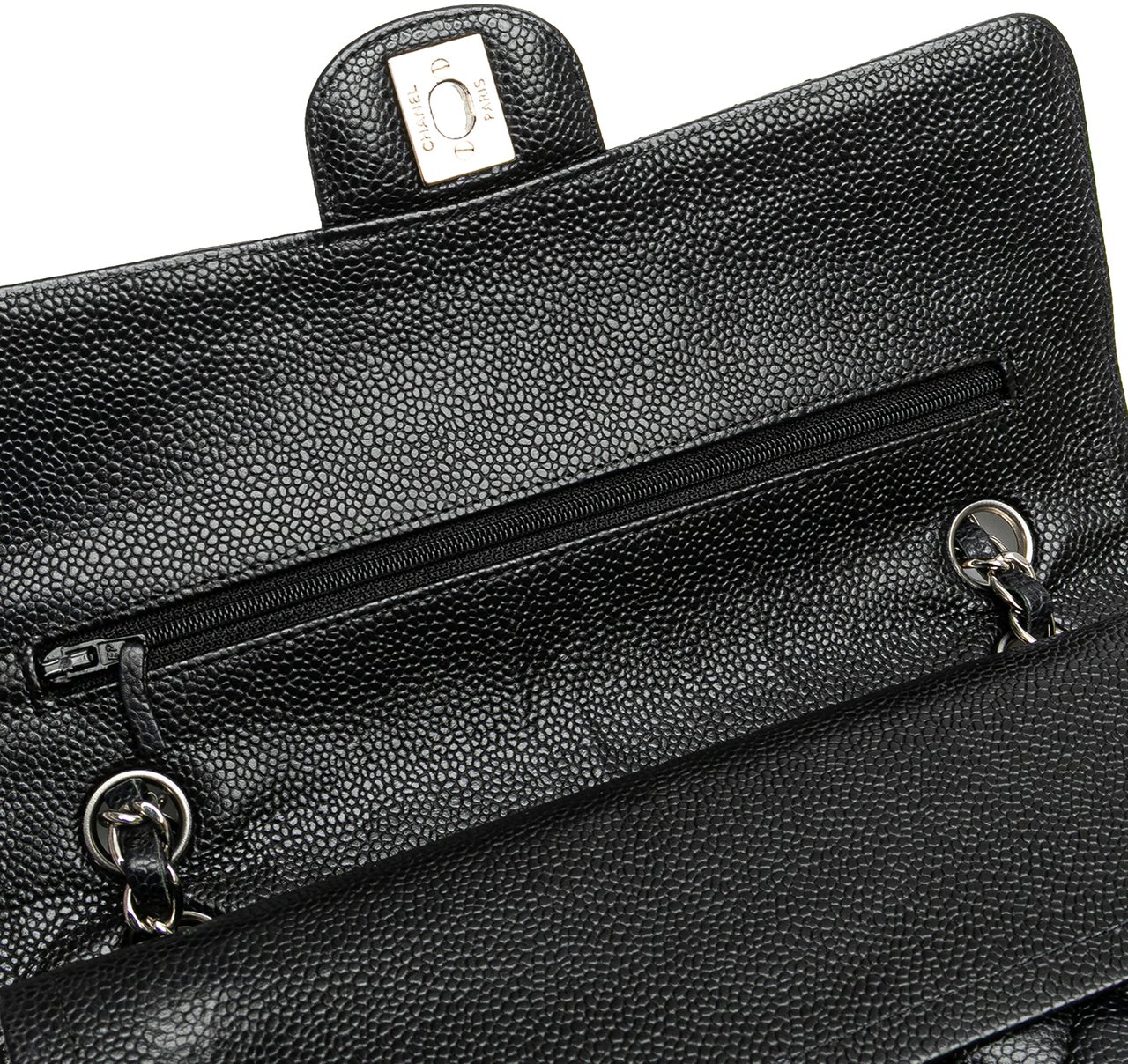 Chanel Medium Classic Caviar Double Flap Zwart