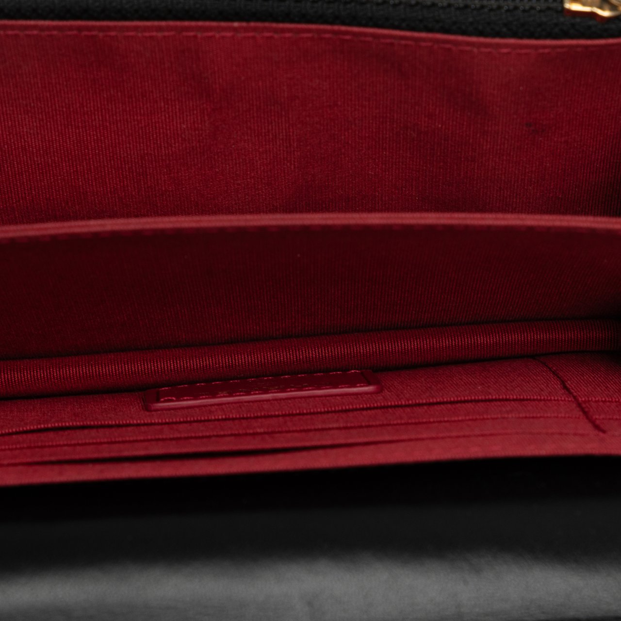 Chanel Lambskin Romance Wallet On Chain Zwart