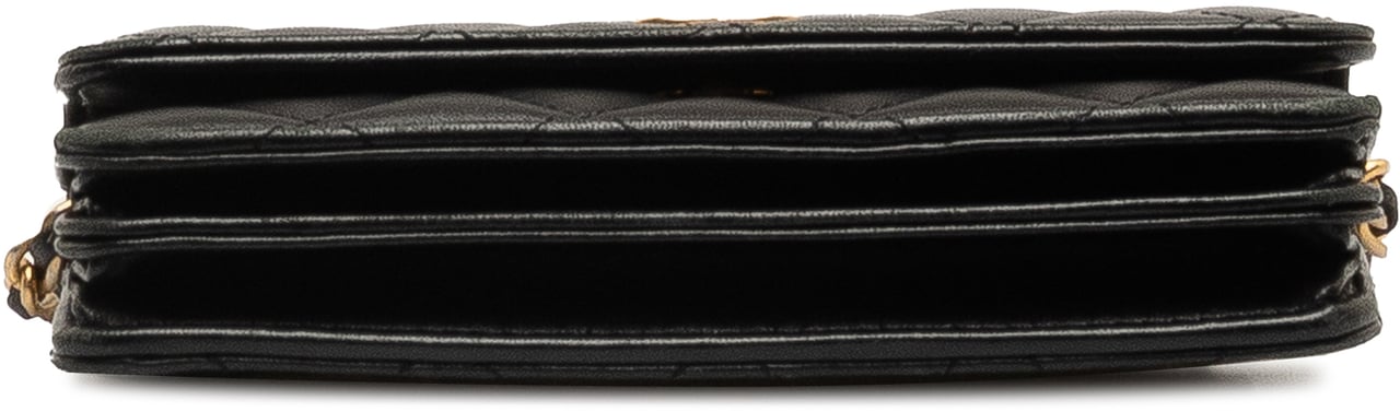 Chanel Lambskin Romance Wallet On Chain Zwart