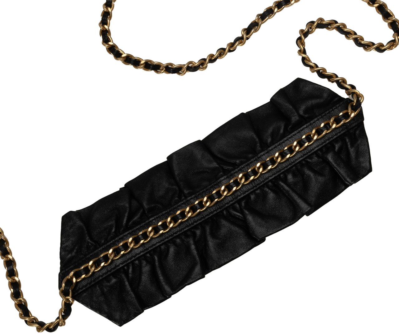 Chanel Lambskin Romance Wallet On Chain Zwart