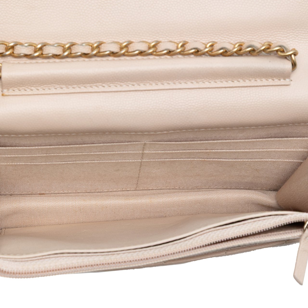 Chanel CC Chevron Caviar Ancient Greek Charms Wallet On Chain Bruin