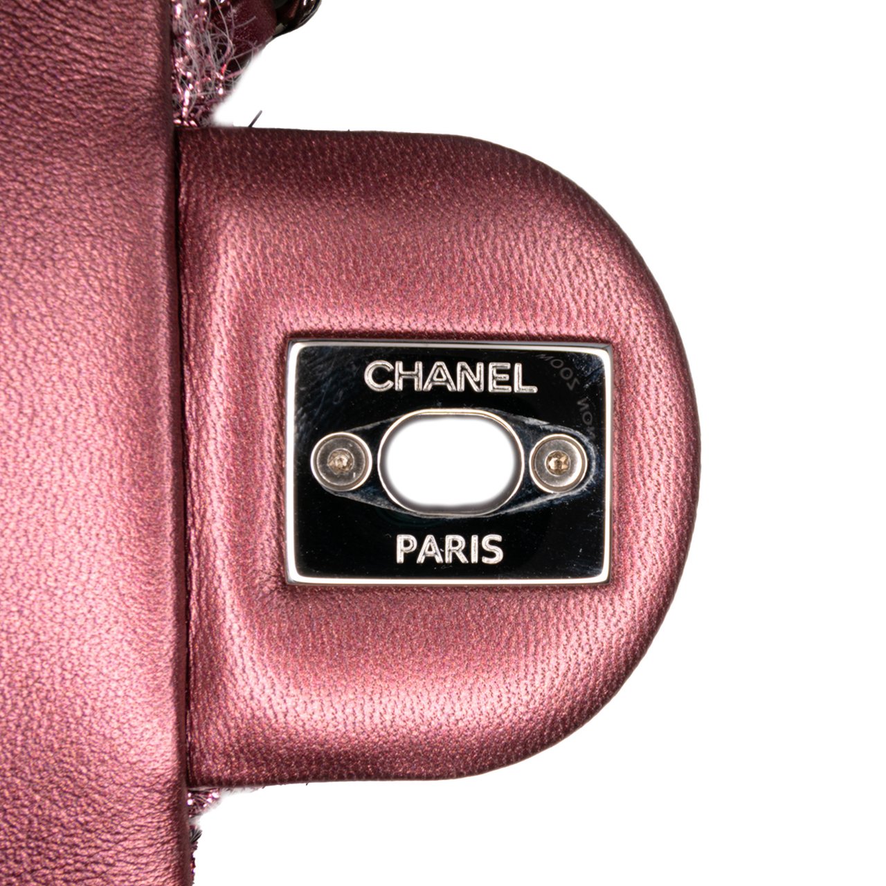 Chanel Medium Quilted Metallic Knit Pluto Glitter Flap Roze