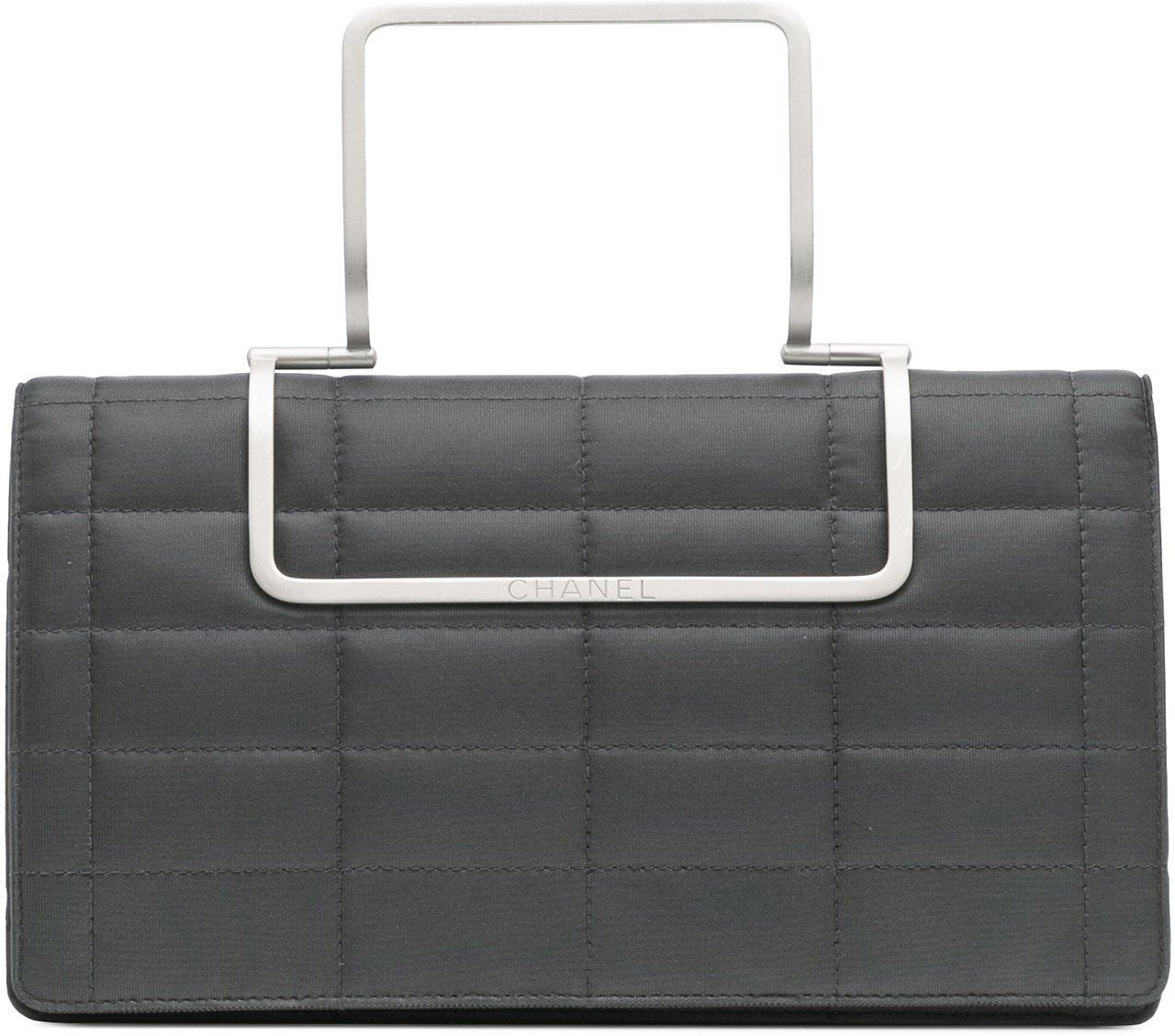 Chanel Chocolate Bar Nylon Convertible Clutch Grijs