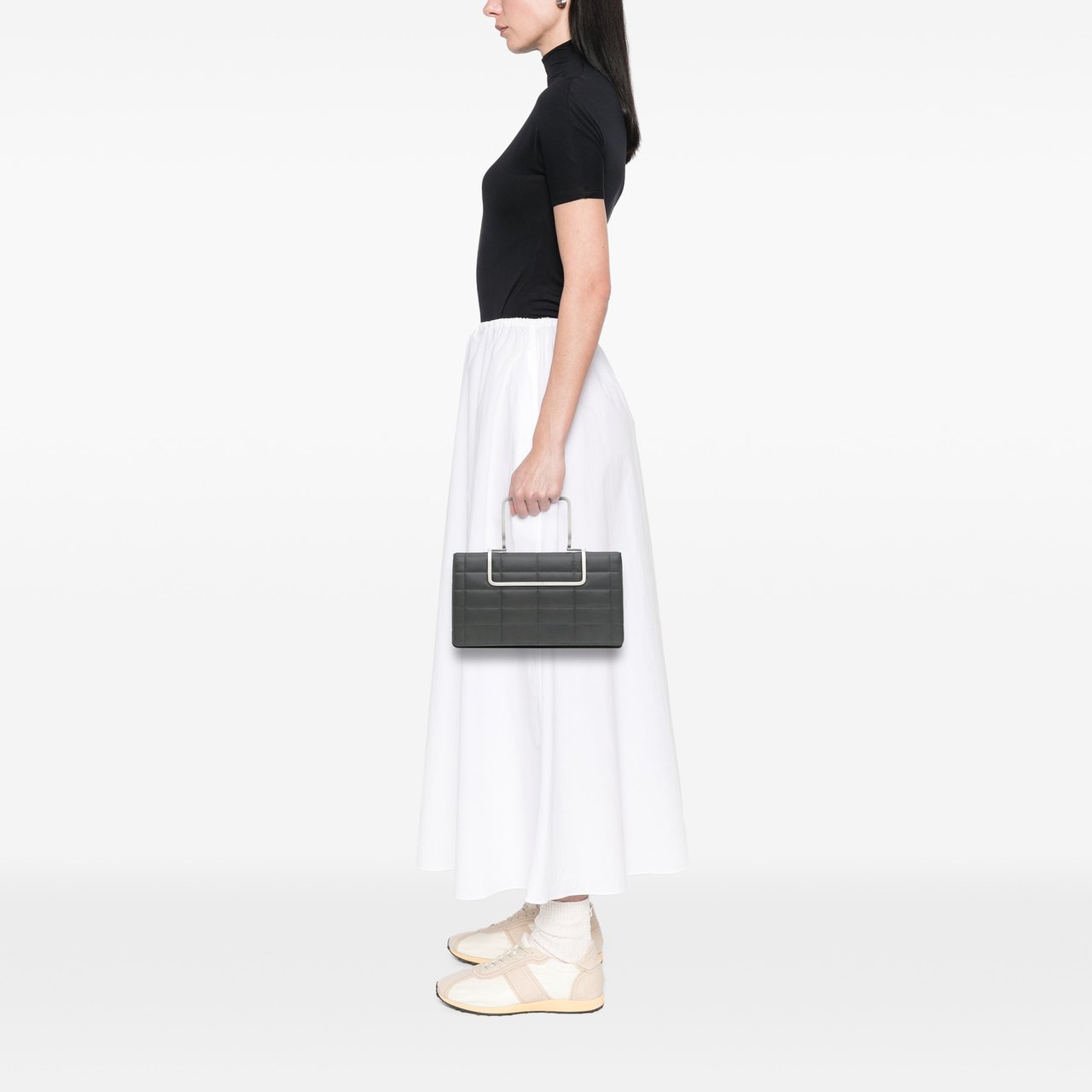 Chanel Chocolate Bar Nylon Convertible Clutch Grijs
