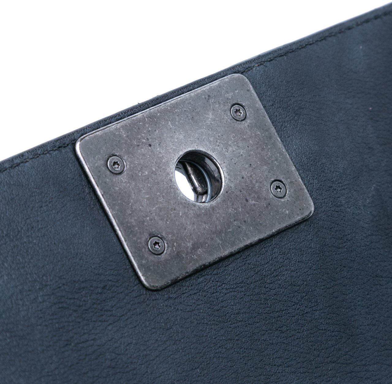 Chanel Old Medium Braided Calfskin Boy Flap Blauw