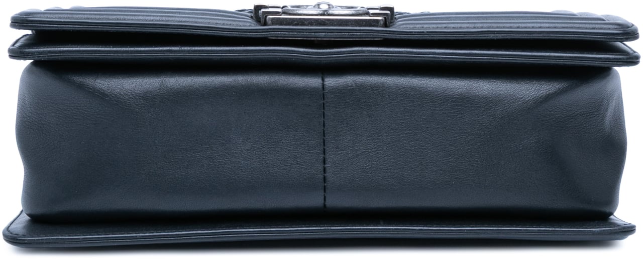 Chanel Old Medium Braided Calfskin Boy Flap Blauw