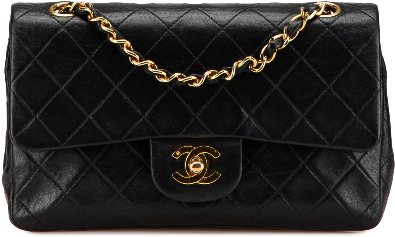 Chanel Small Classic Lambskin Double Flap Zwart