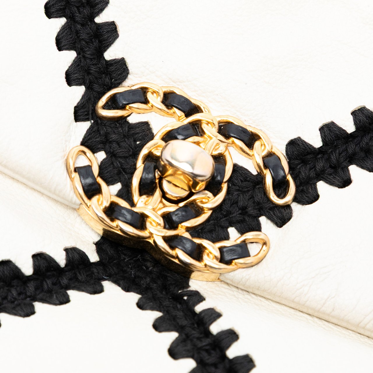 Chanel Medium Crochet Calfskin 19 Flap Wit