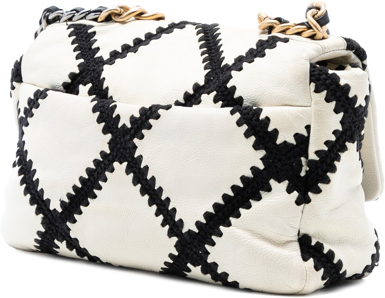 Chanel Medium Crochet Calfskin 19 Flap Wit