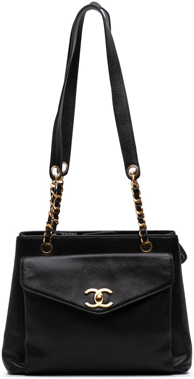 Chanel CC Caviar Shoulder Bag Zwart