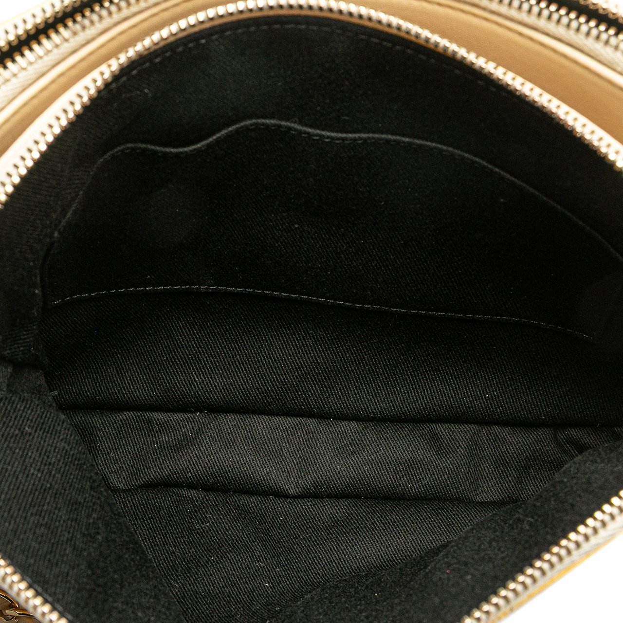 Chanel Quilted Patent Chain Double Zip Crossbody Geel