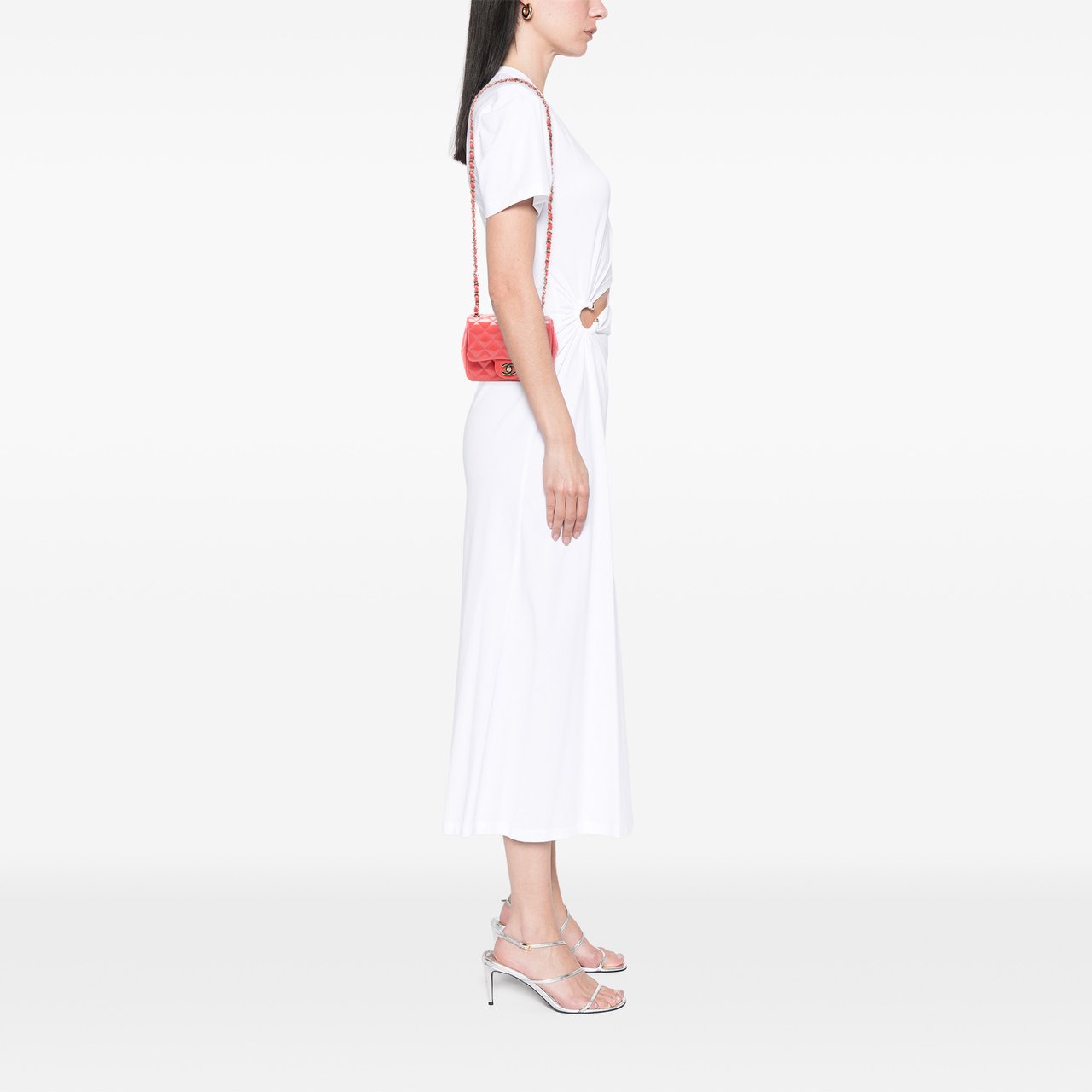 Chanel Mini Square Classic Patent Single Flap Roze