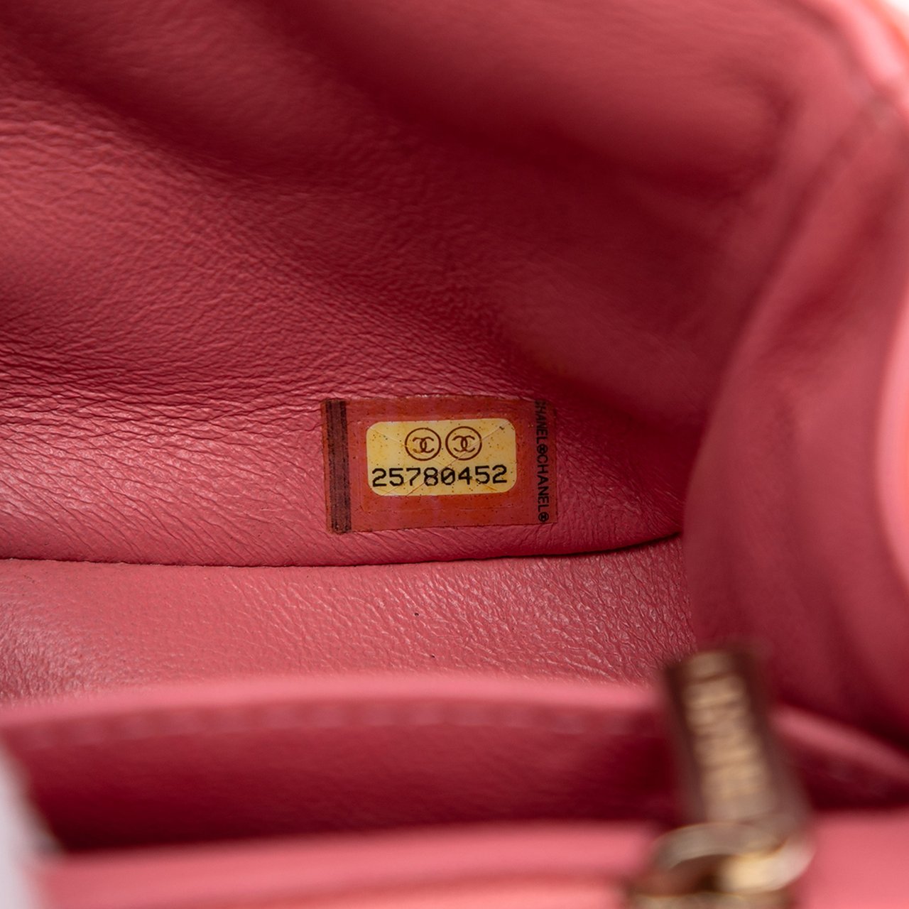 Chanel Mini Square Classic Patent Single Flap Roze