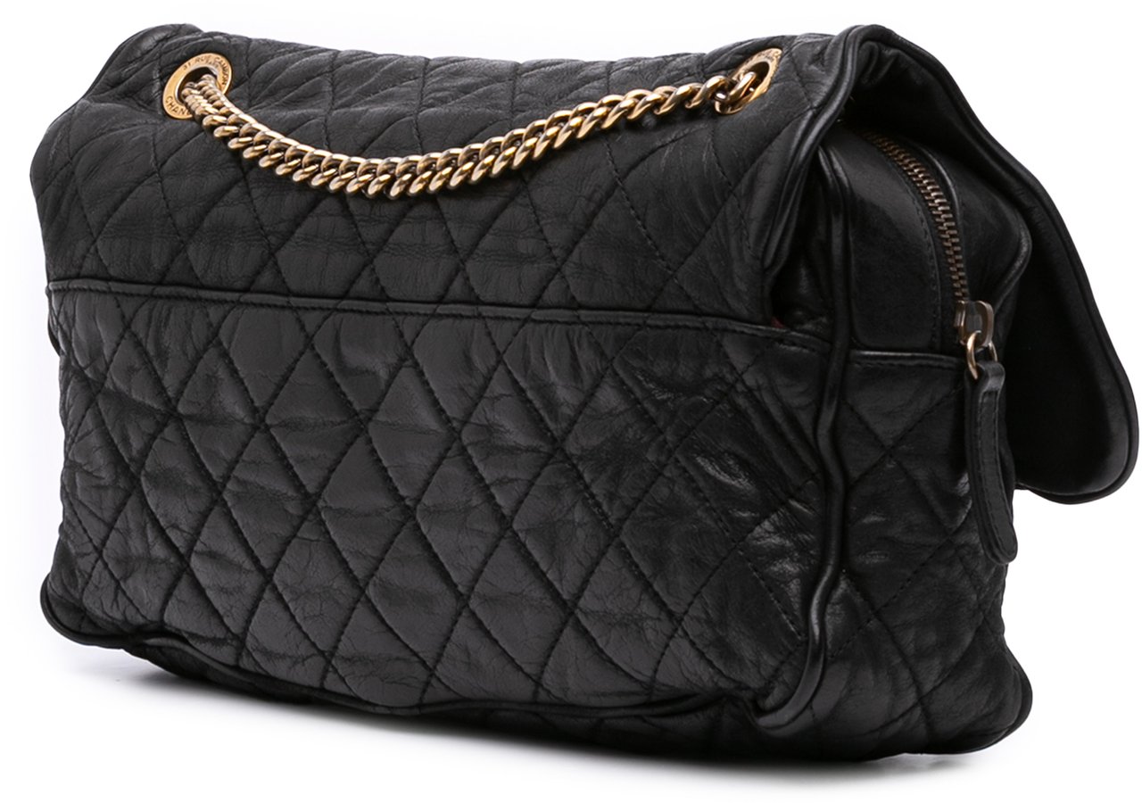 Chanel Large Quilted Iridescent Calfskin Shiva Flap Zwart