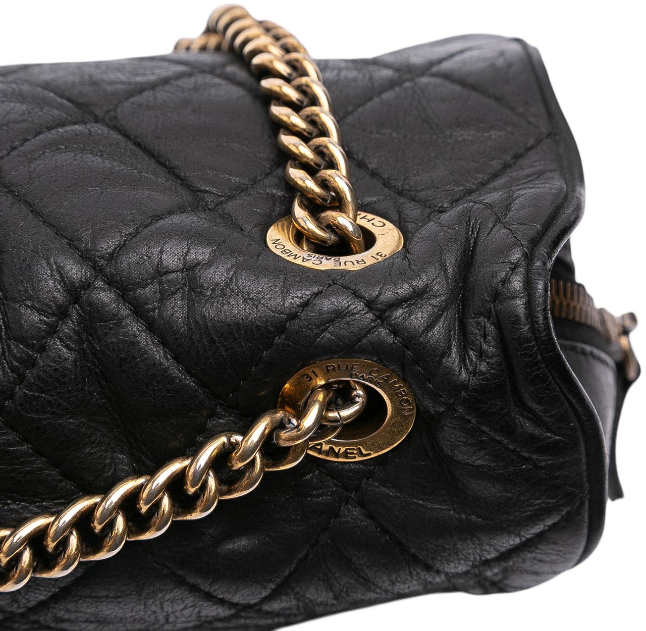 Chanel Large Quilted Iridescent Calfskin Shiva Flap Zwart