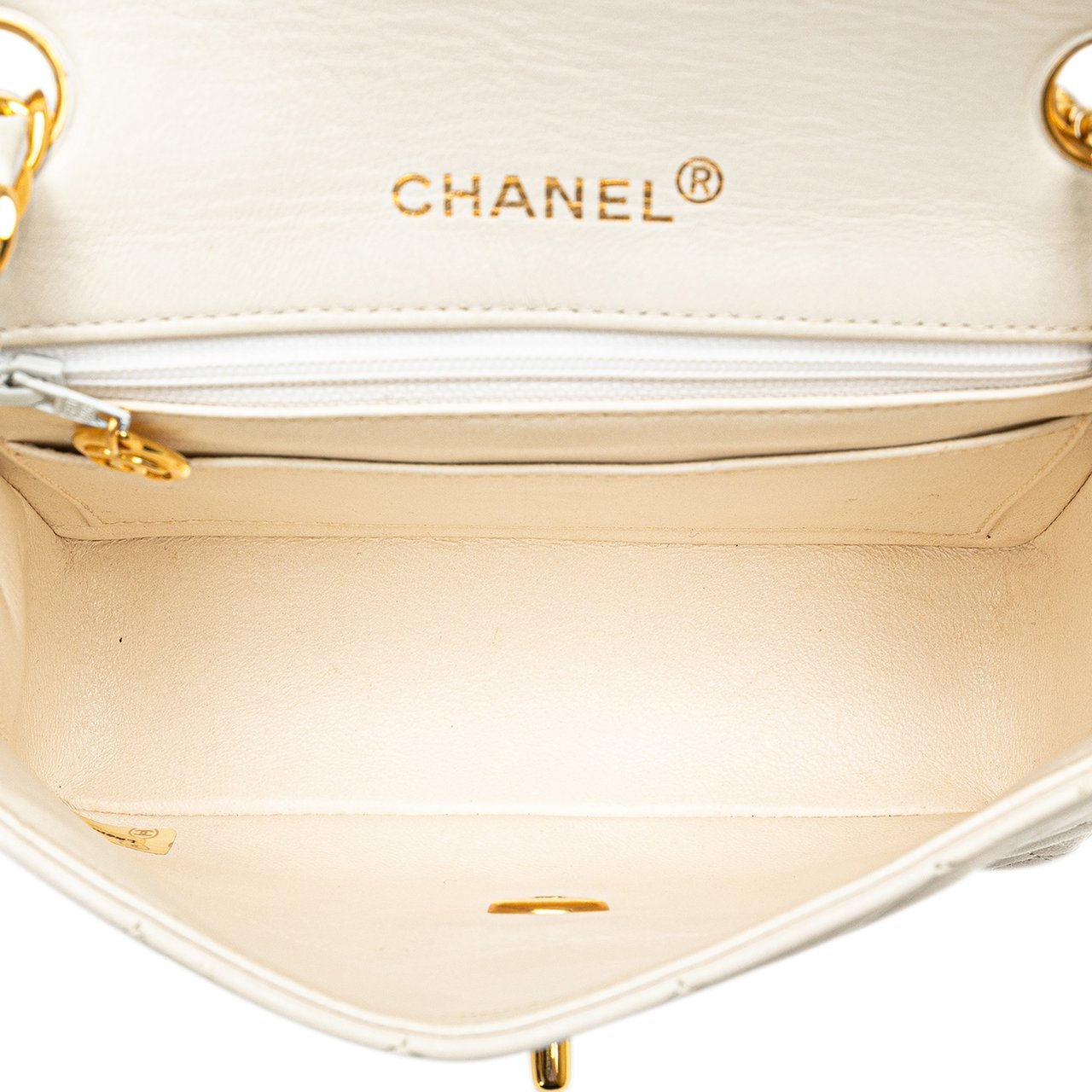 Chanel Mini Square Classic Lambskin Single Flap Wit