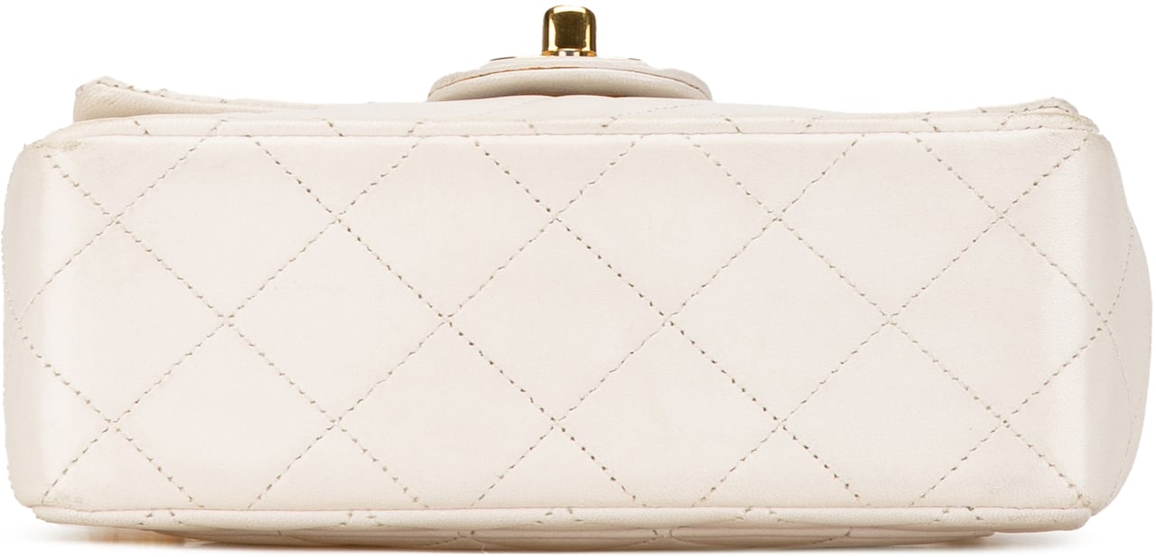 Chanel Mini Square Classic Lambskin Single Flap Wit