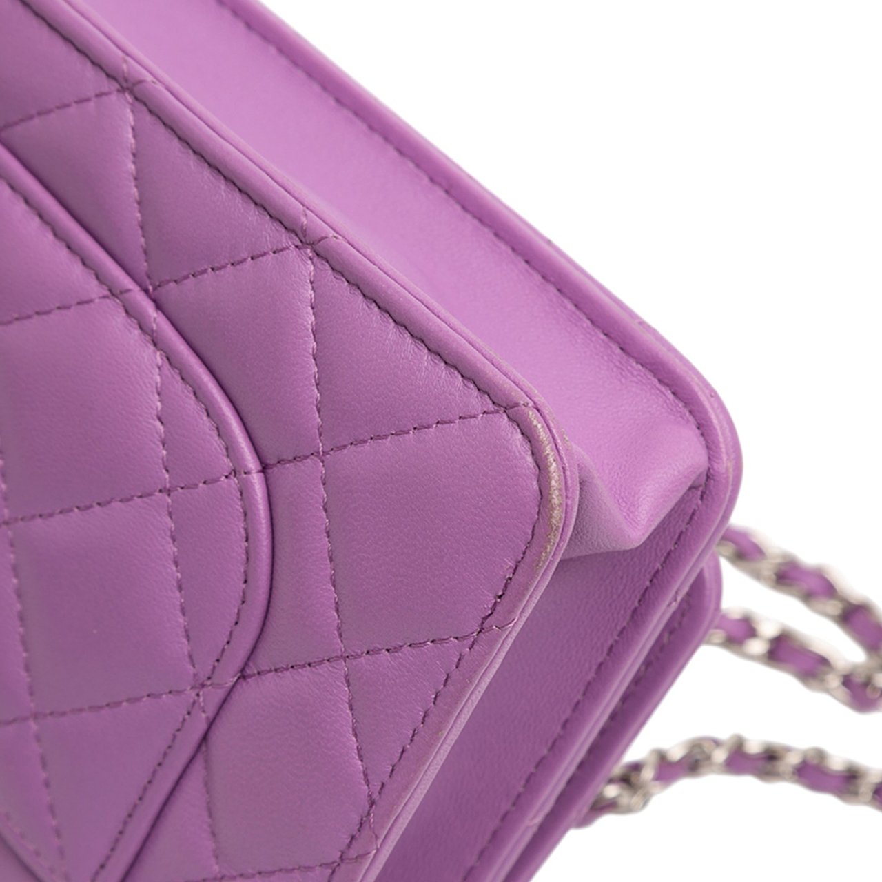 Chanel CC Quilted Lambskin Wallet on Chain Paars