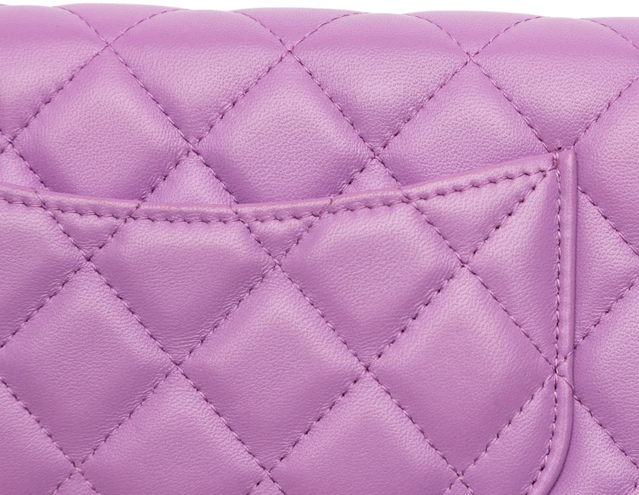 Chanel CC Quilted Lambskin Wallet on Chain Paars