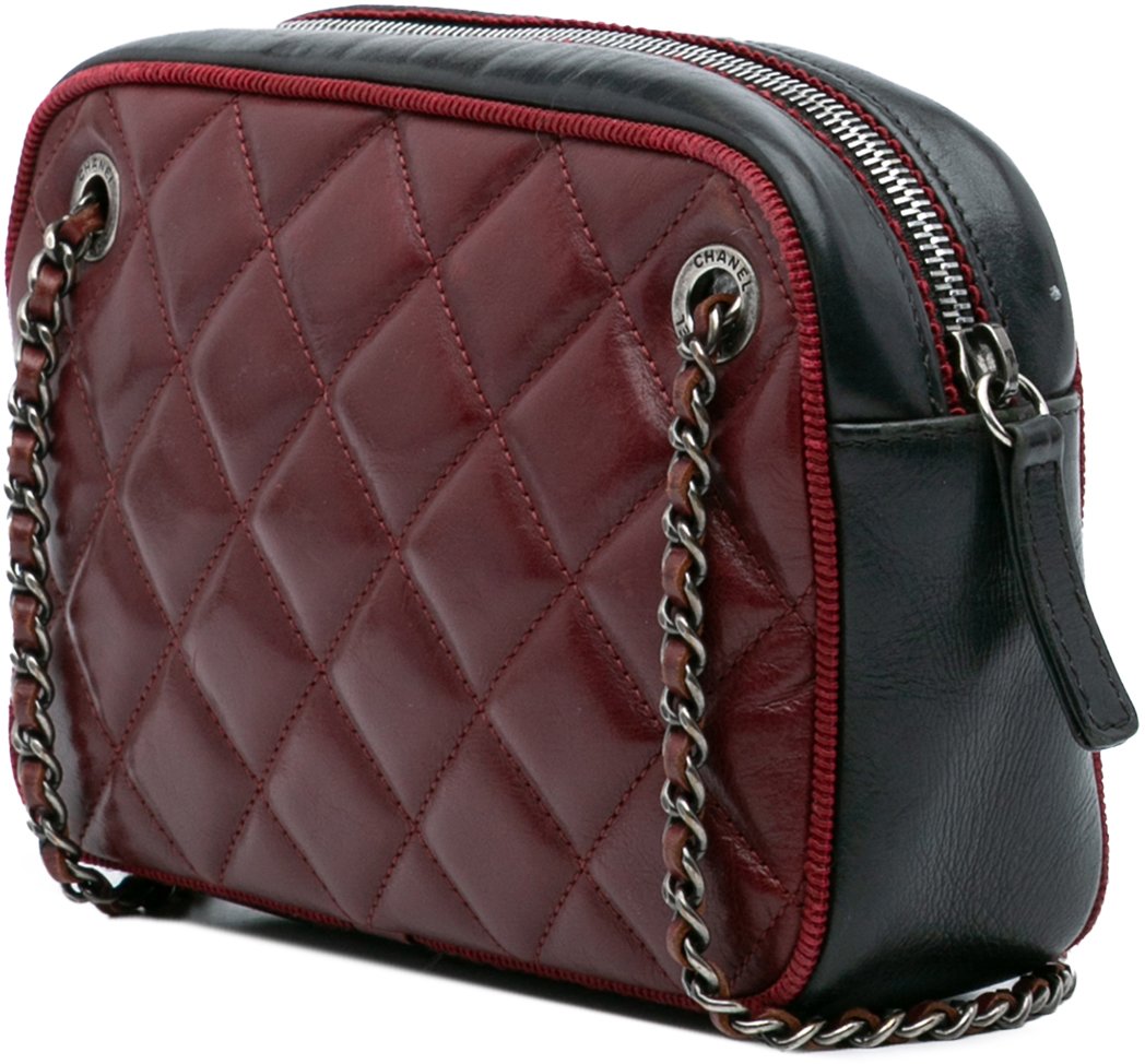 Chanel Small Bicolor Quilted Calfskin Ballerine Camera Bag Rood