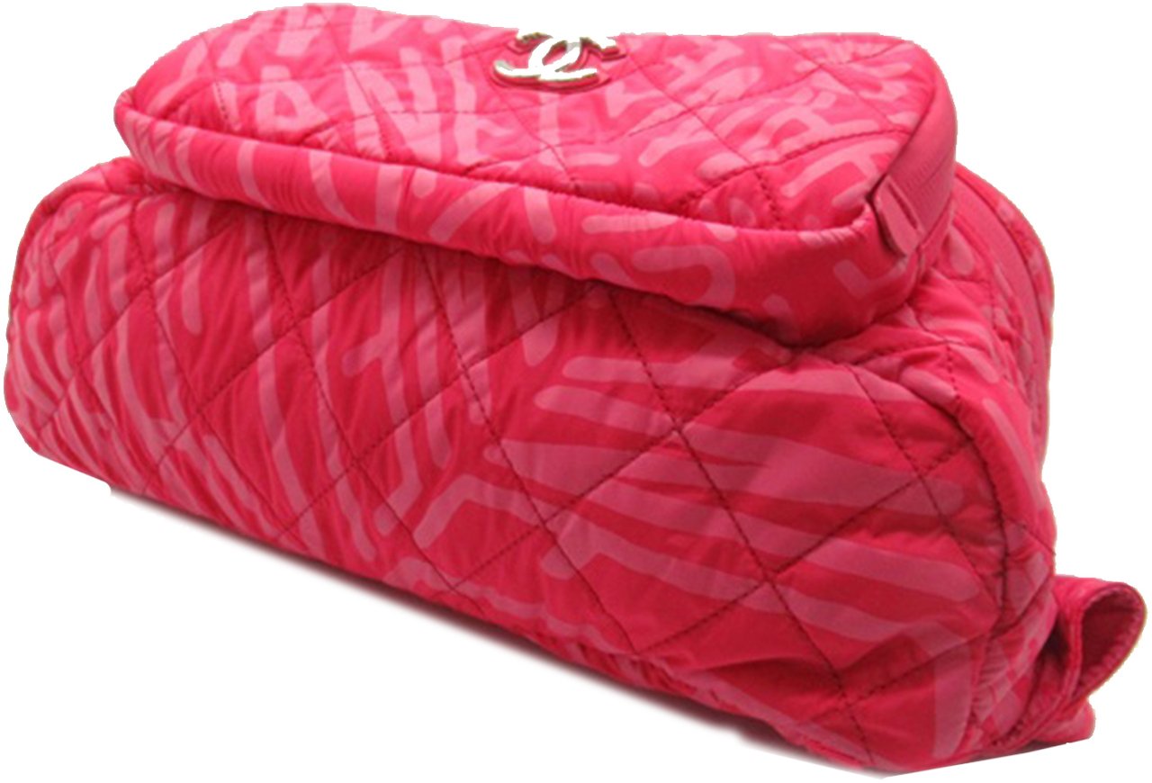 Chanel Printed Nylon Coco Neige Convertible Backpack Roze