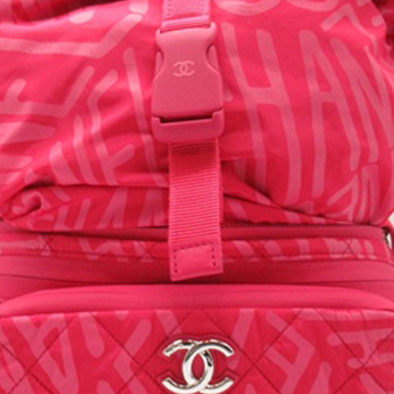 Chanel Printed Nylon Coco Neige Convertible Backpack Roze