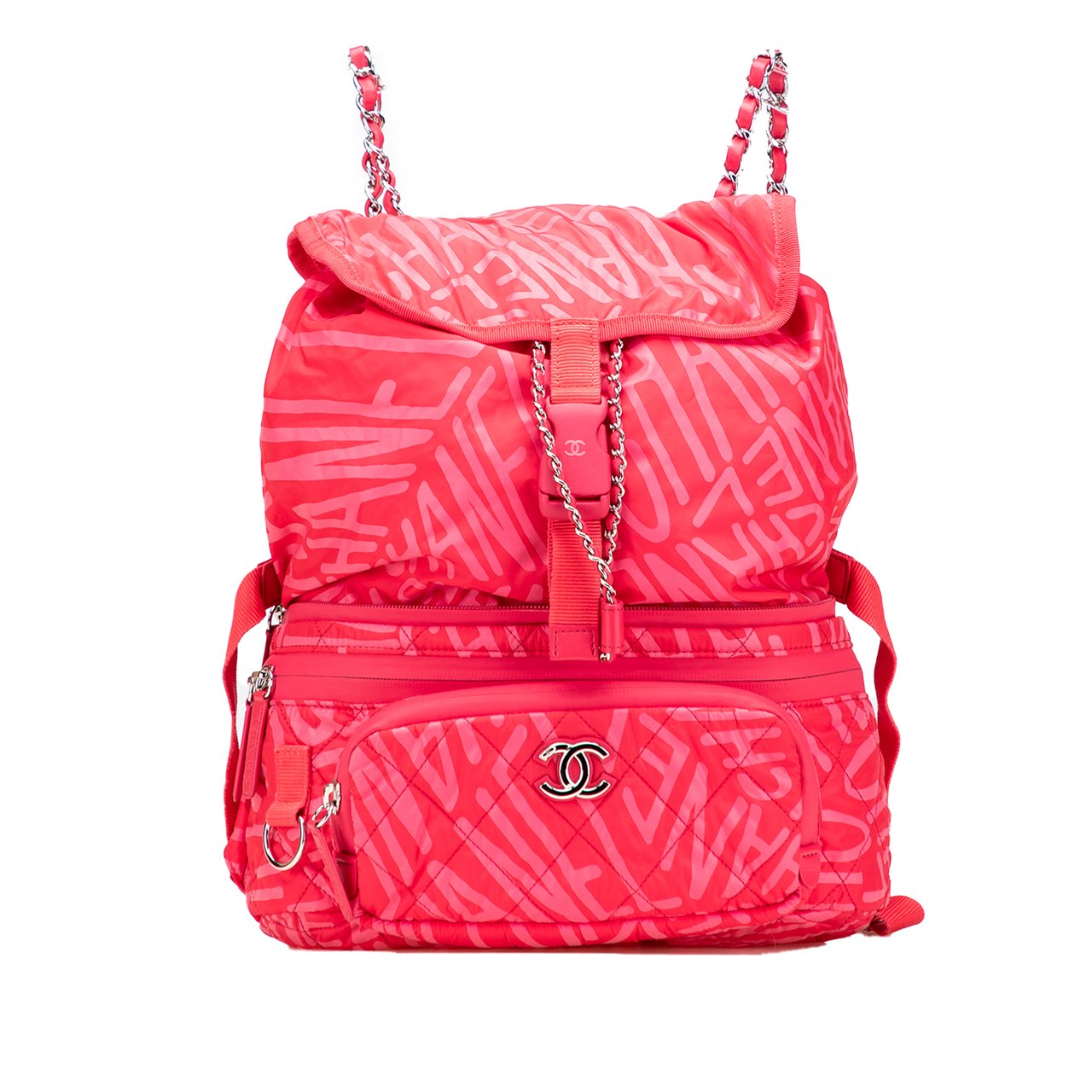 Chanel Printed Nylon Coco Neige Convertible Backpack Roze