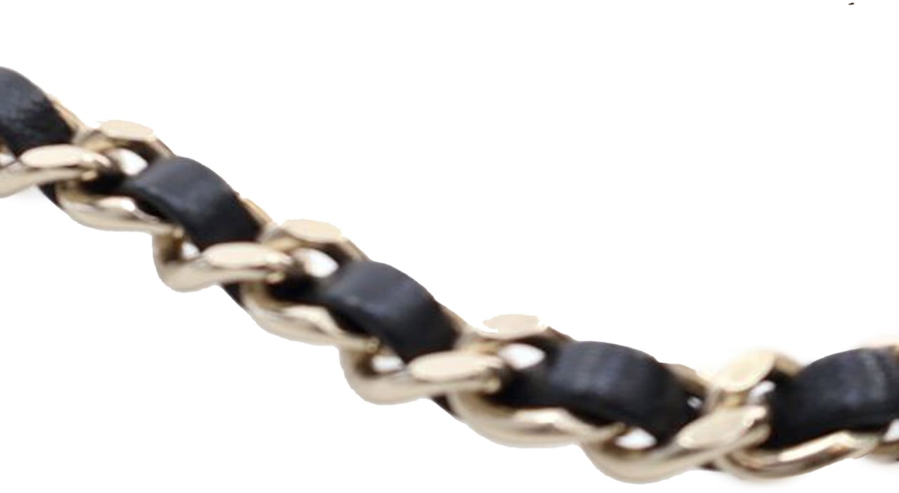 Chanel Gold Plated Lambskin Micro Flap Bag Pendant Necklace Goud