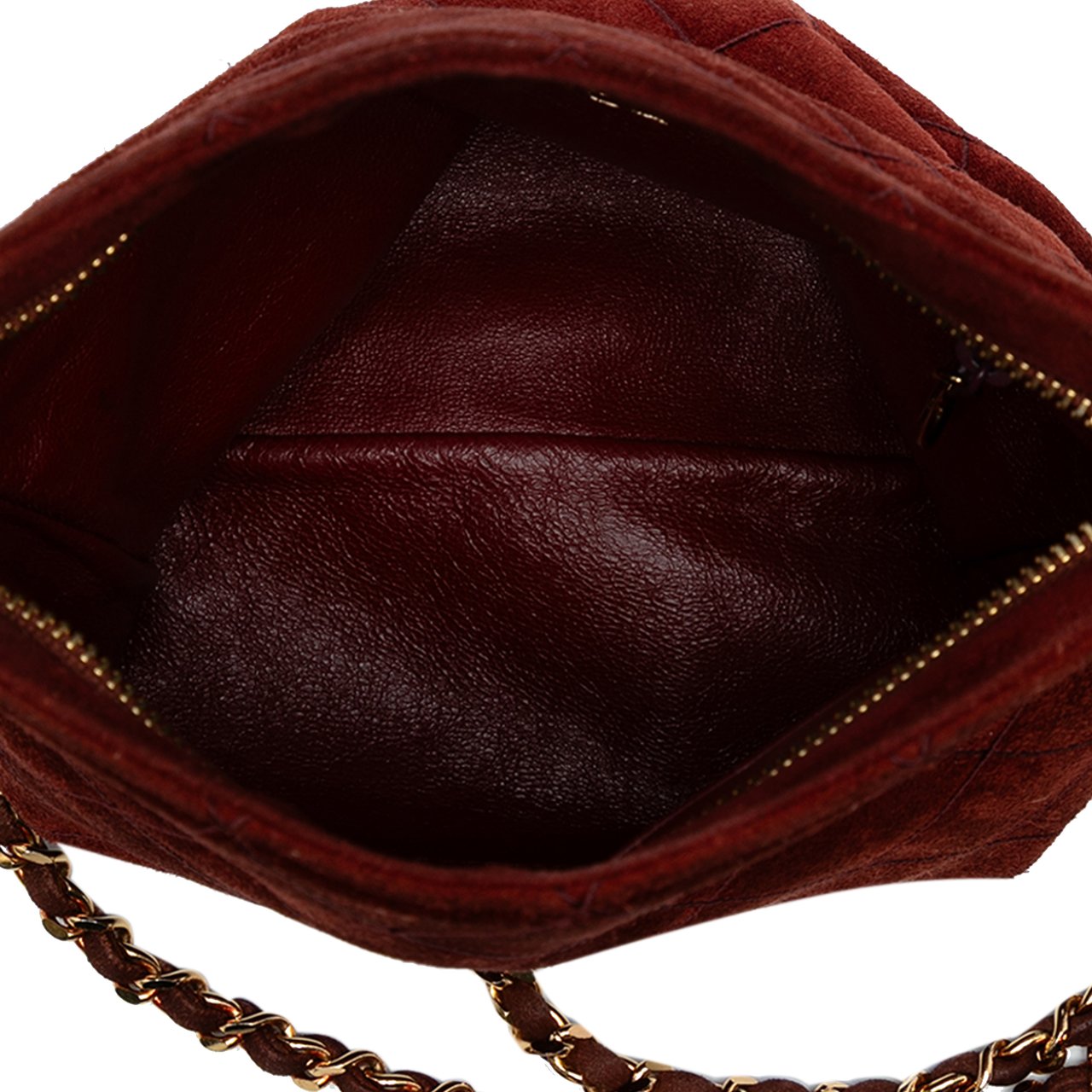 Chanel CC Quilted Suede Tassel Crossbody Rood