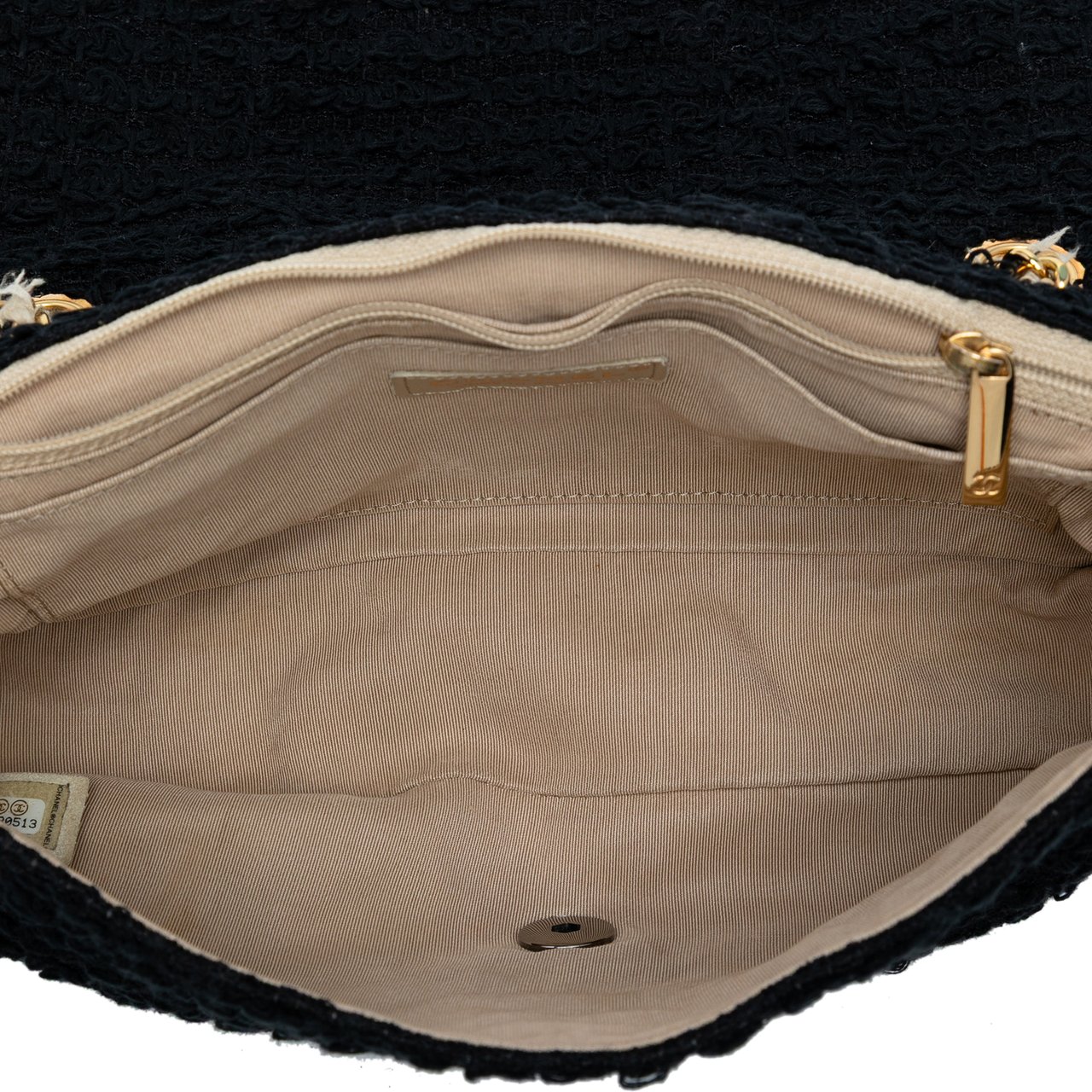 Chanel Medium Classic Tweed Single Flap Zwart