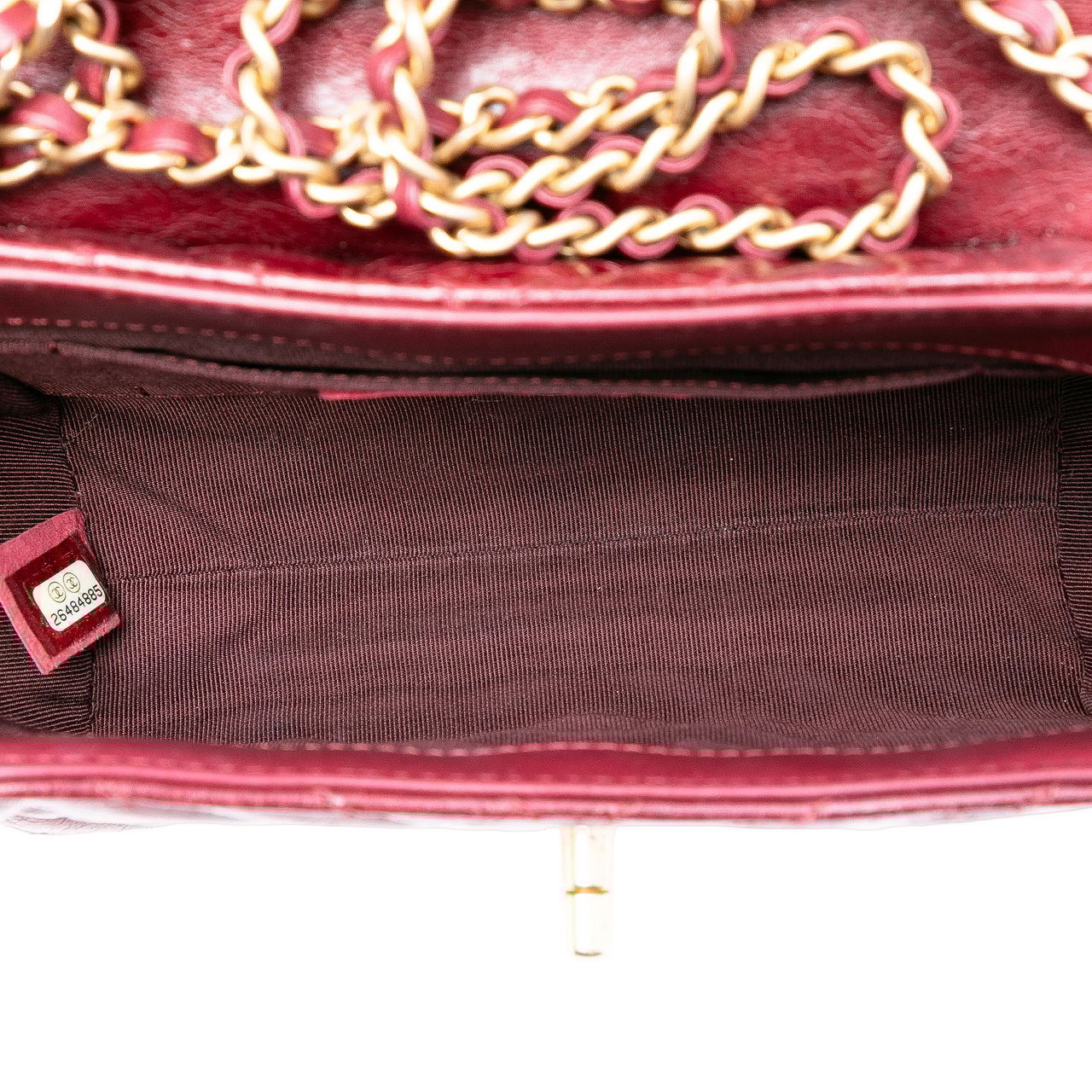 Chanel Small Chevron Aged Lambskin Hampton Flap Rood