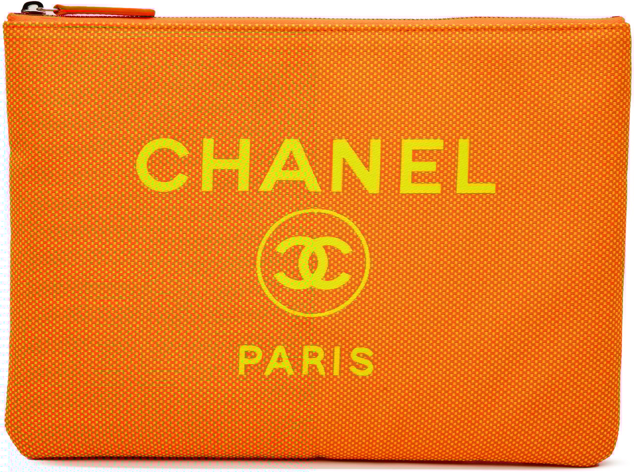 Chanel Medium Mixed Fiber Deauville O Case Clutch Oranje