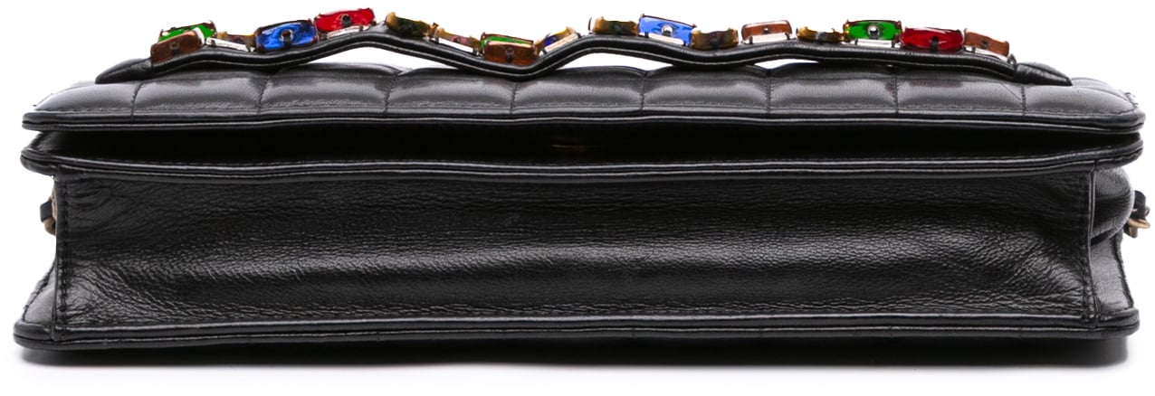 Chanel Paris Byzance Lambskin Jeweled Evening Clutch with Chain Zwart