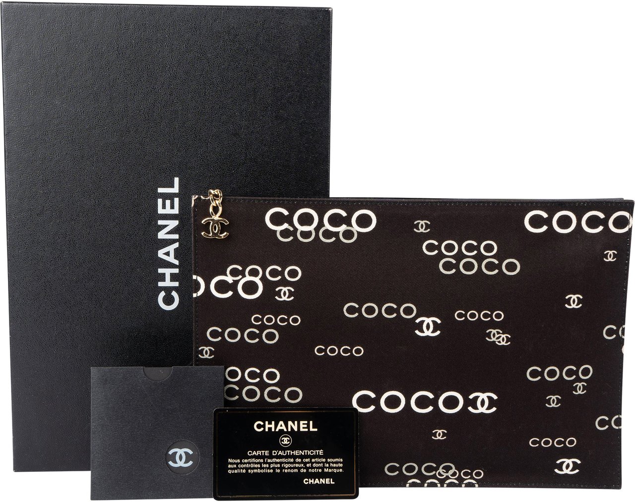 Chanel Chanel Coco Mark Clutch Zwart
