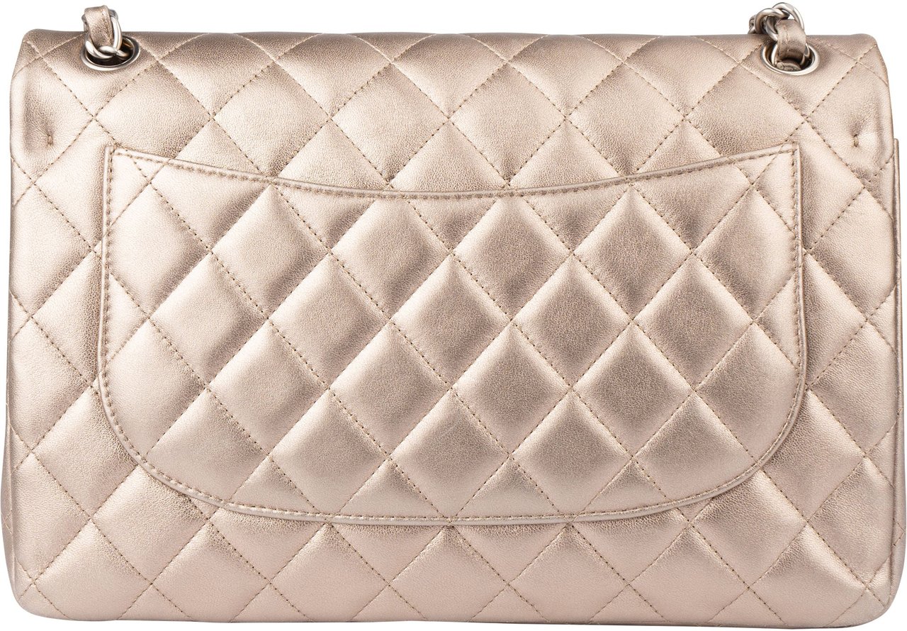 Chanel Chanel Quilted Lambskin Jumbo Double Flap Crossbody Bag Oranje