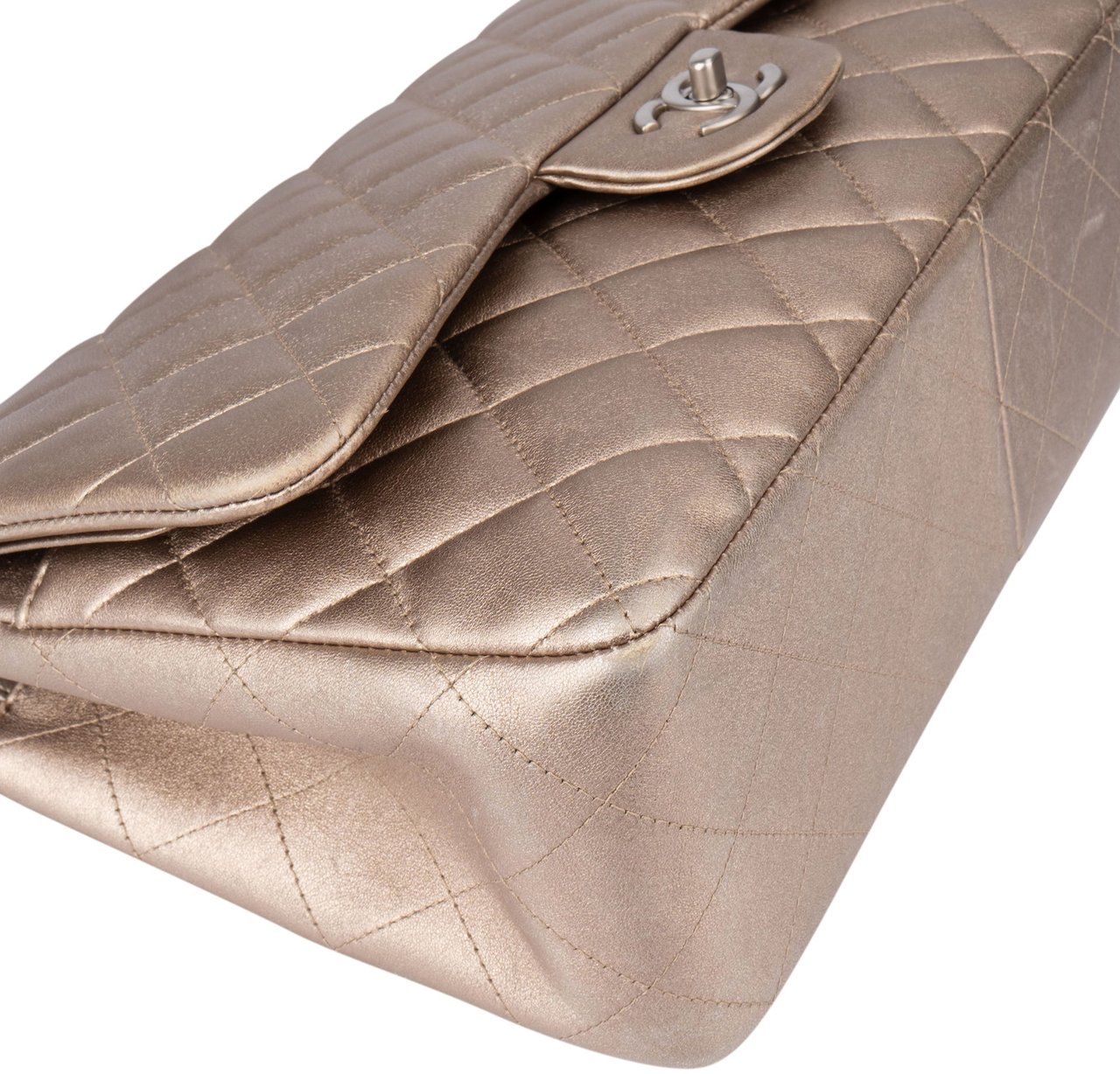 Chanel Chanel Quilted Lambskin Jumbo Double Flap Crossbody Bag Oranje