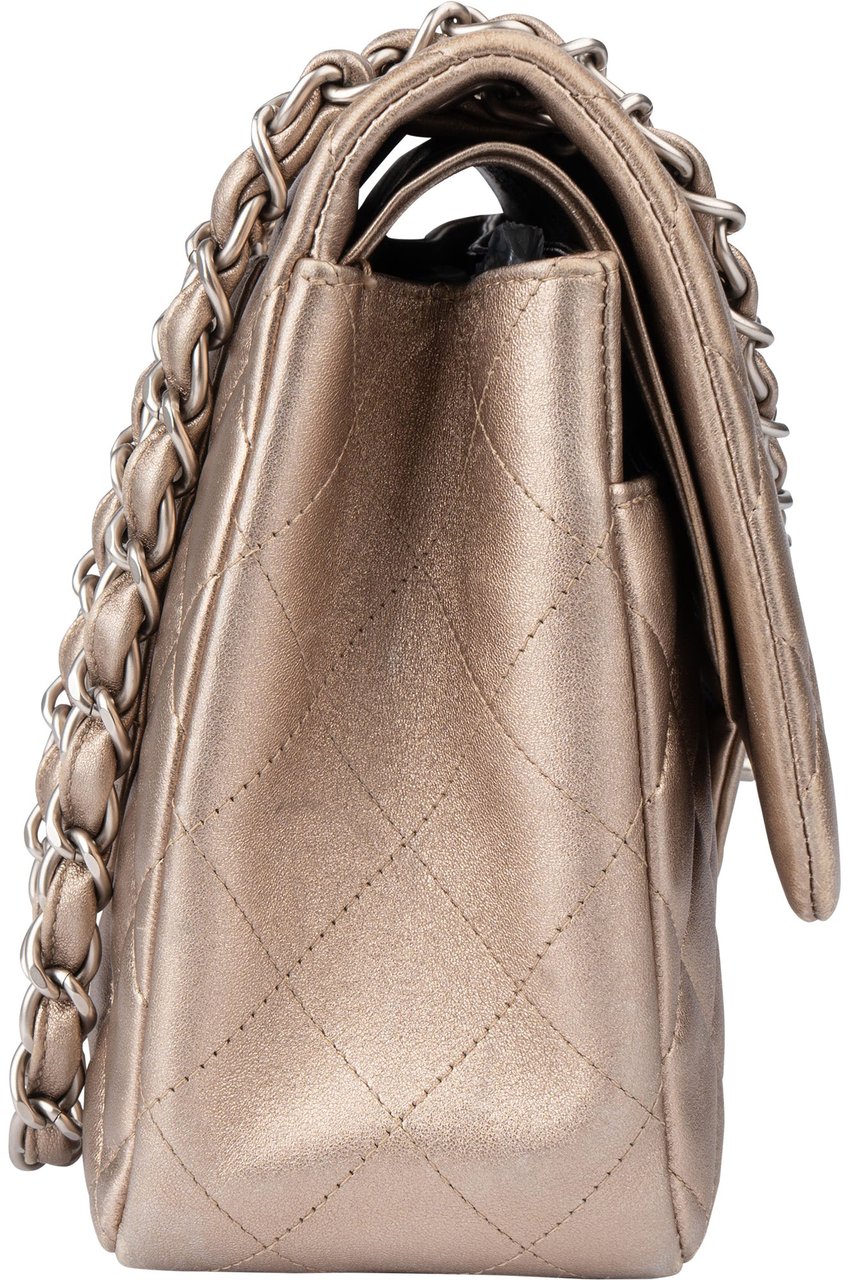 Chanel Chanel Quilted Lambskin Jumbo Double Flap Crossbody Bag Oranje