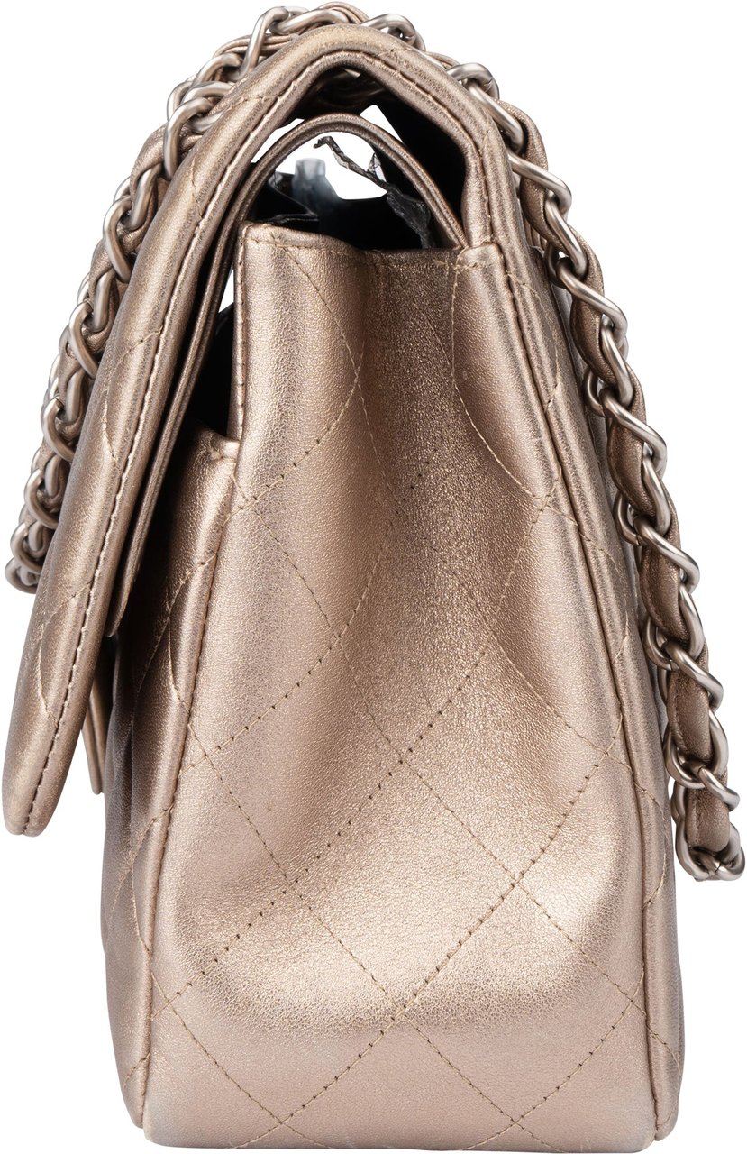 Chanel Chanel Quilted Lambskin Jumbo Double Flap Crossbody Bag Oranje