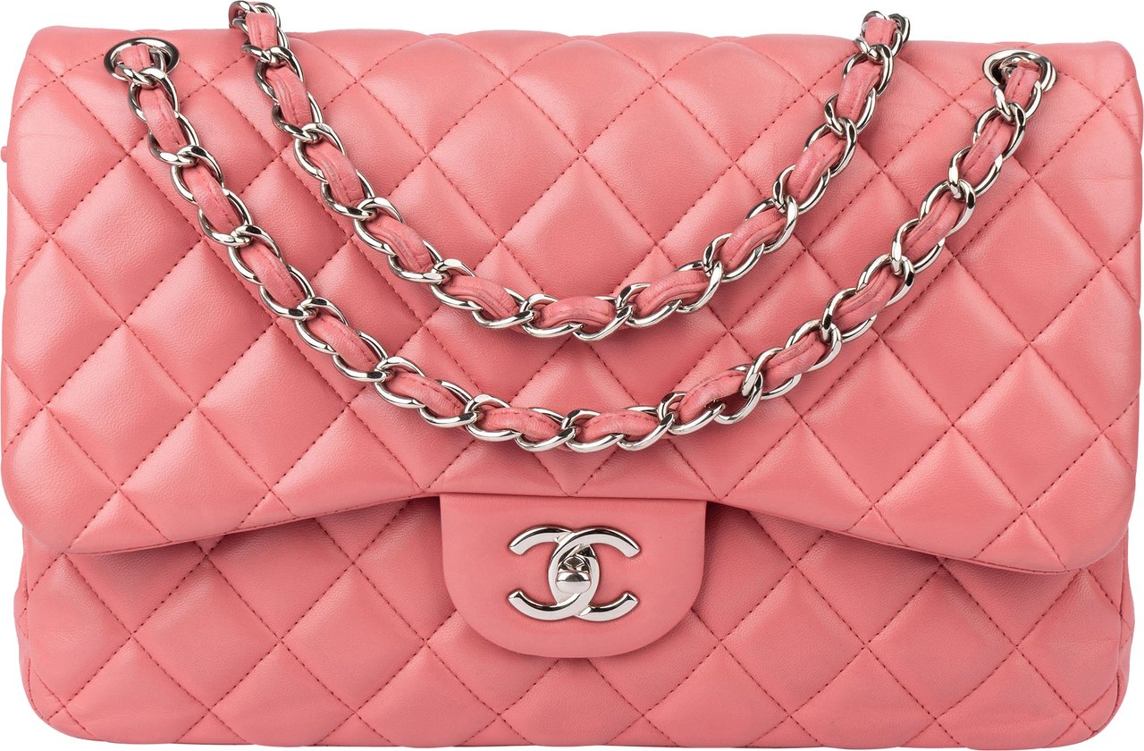 Chanel Chanel Quilted Lambskin Jumbo Double Flap Crossbody Bag Rood