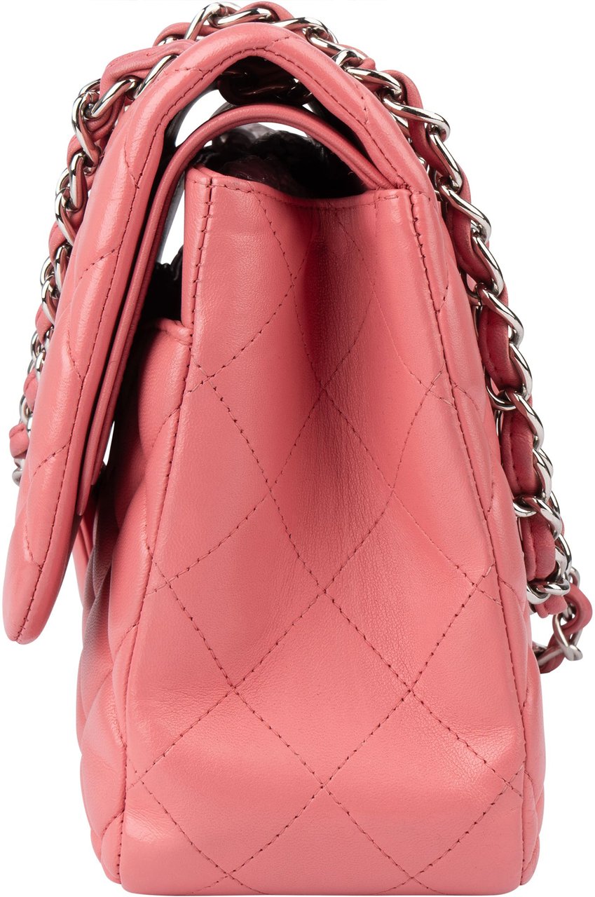 Chanel Chanel Quilted Lambskin Jumbo Double Flap Crossbody Bag Rood