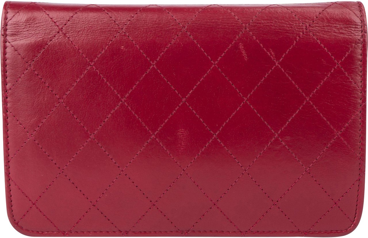 Chanel Chanel Quilted Goatskin Wallet On Chain Crossbody Bag Rood