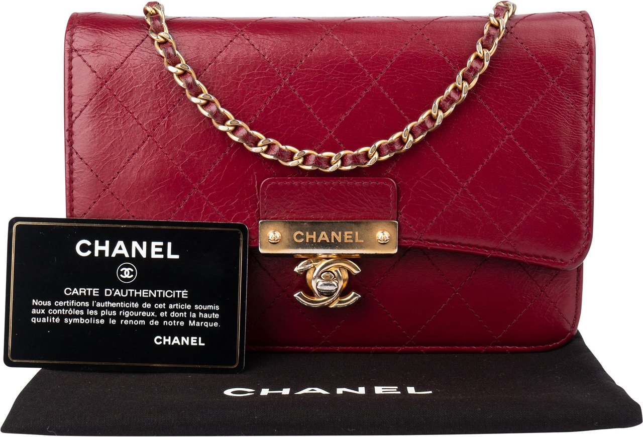 Chanel Chanel Quilted Goatskin Wallet On Chain Crossbody Bag Rood