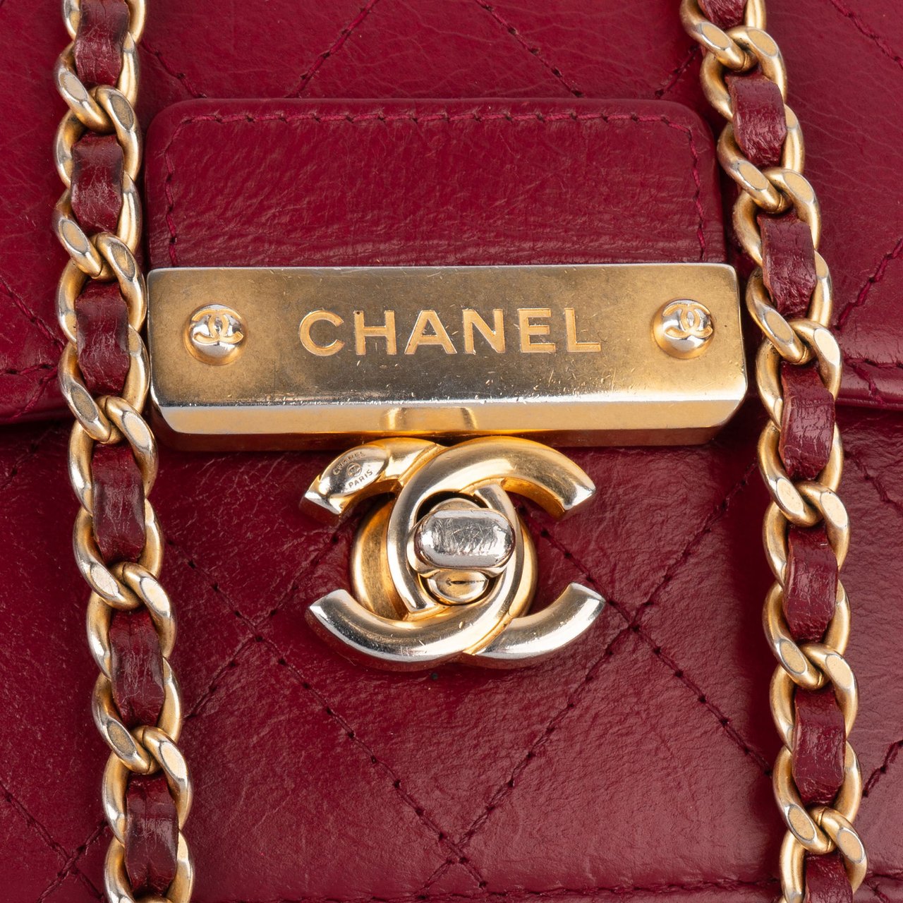 Chanel Chanel Quilted Goatskin Wallet On Chain Crossbody Bag Rood
