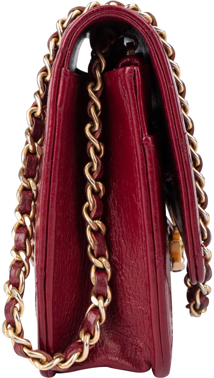 Chanel Chanel Quilted Goatskin Wallet On Chain Crossbody Bag Rood