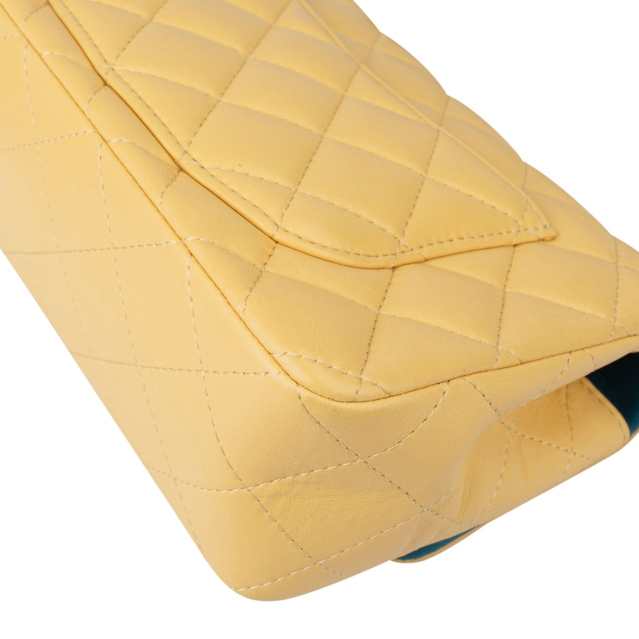 Chanel Chanel Quilted Lambskin Single Flap Crossbody Bag Geel