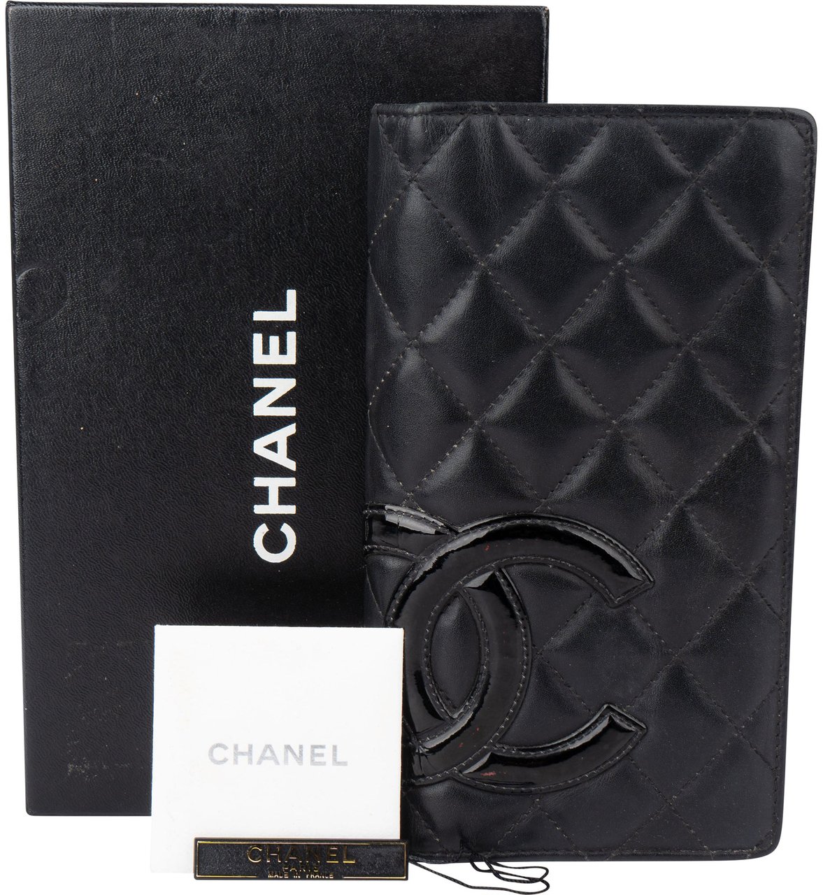 Chanel Chanel Quilted Lambskin Cambon CC Wallet Zwart