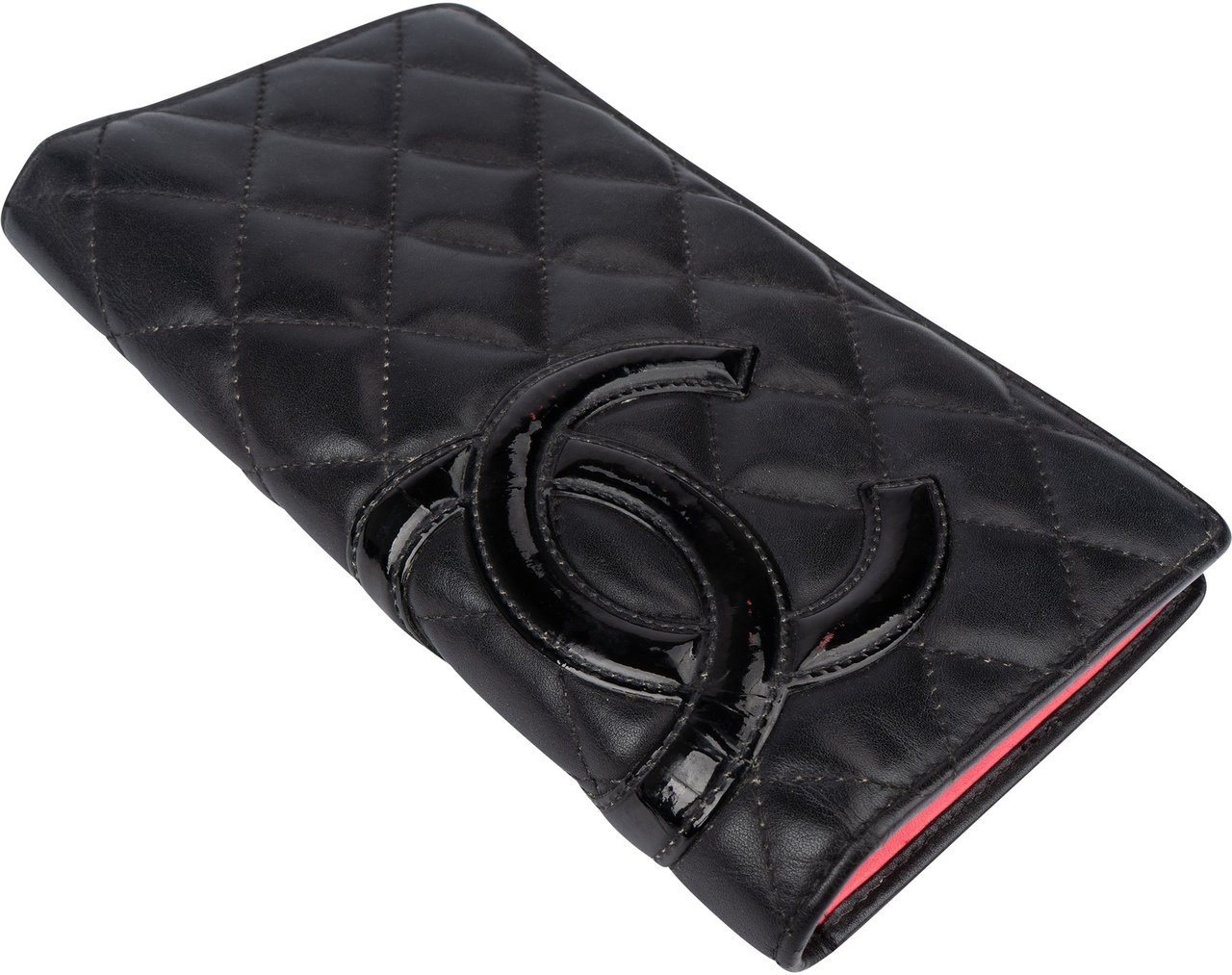 Chanel Chanel Quilted Lambskin Cambon CC Wallet Zwart