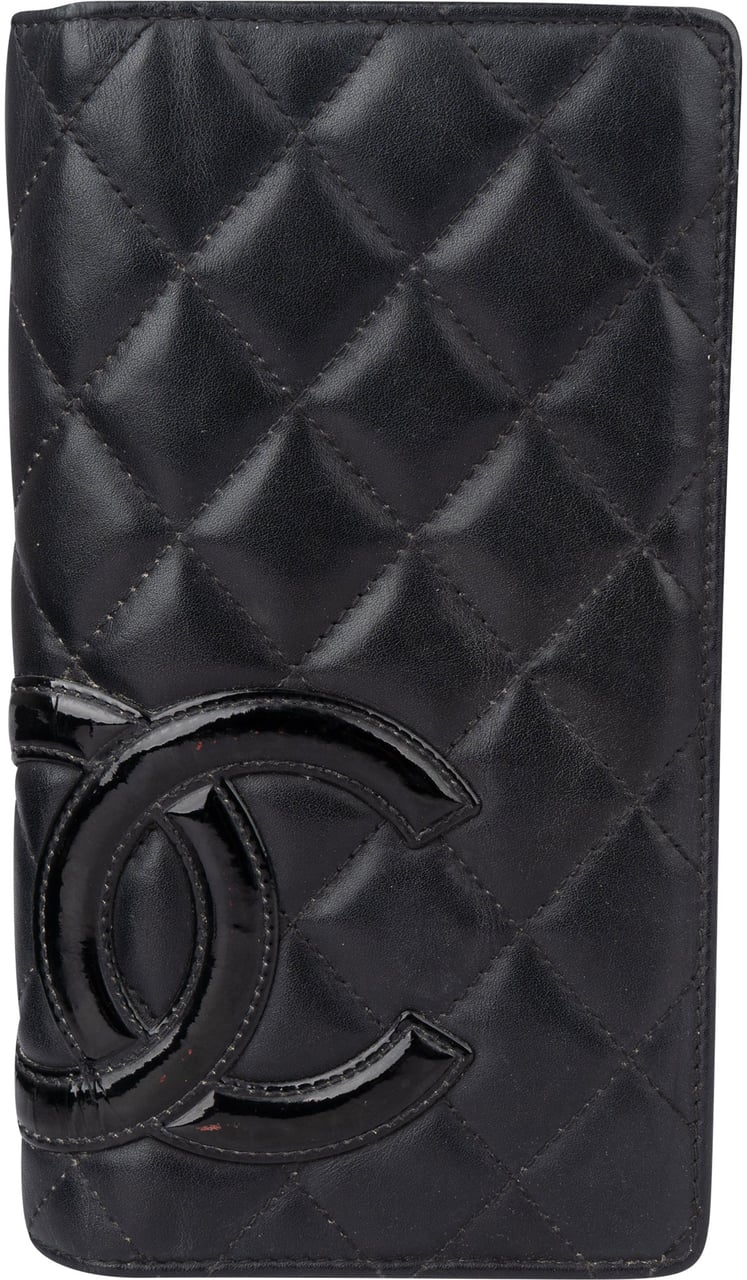Chanel Chanel Quilted Lambskin Cambon CC Wallet Zwart