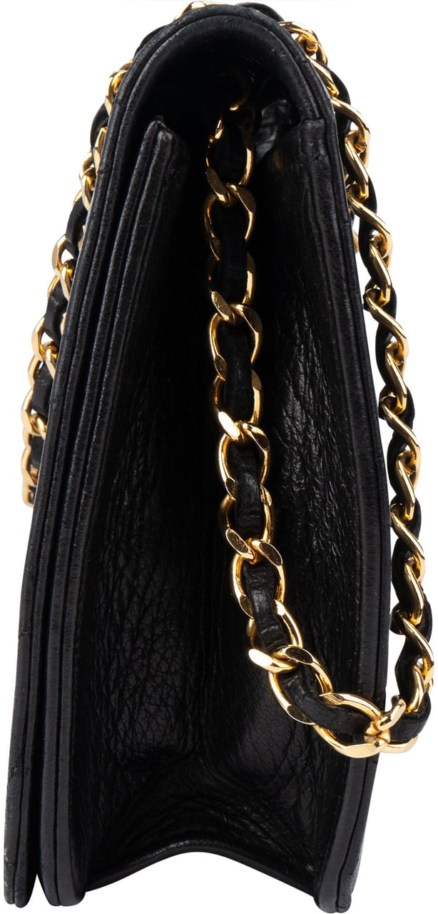 Chanel Chanel Quilted Lambskin Single Flap Shoulder Bag Zwart