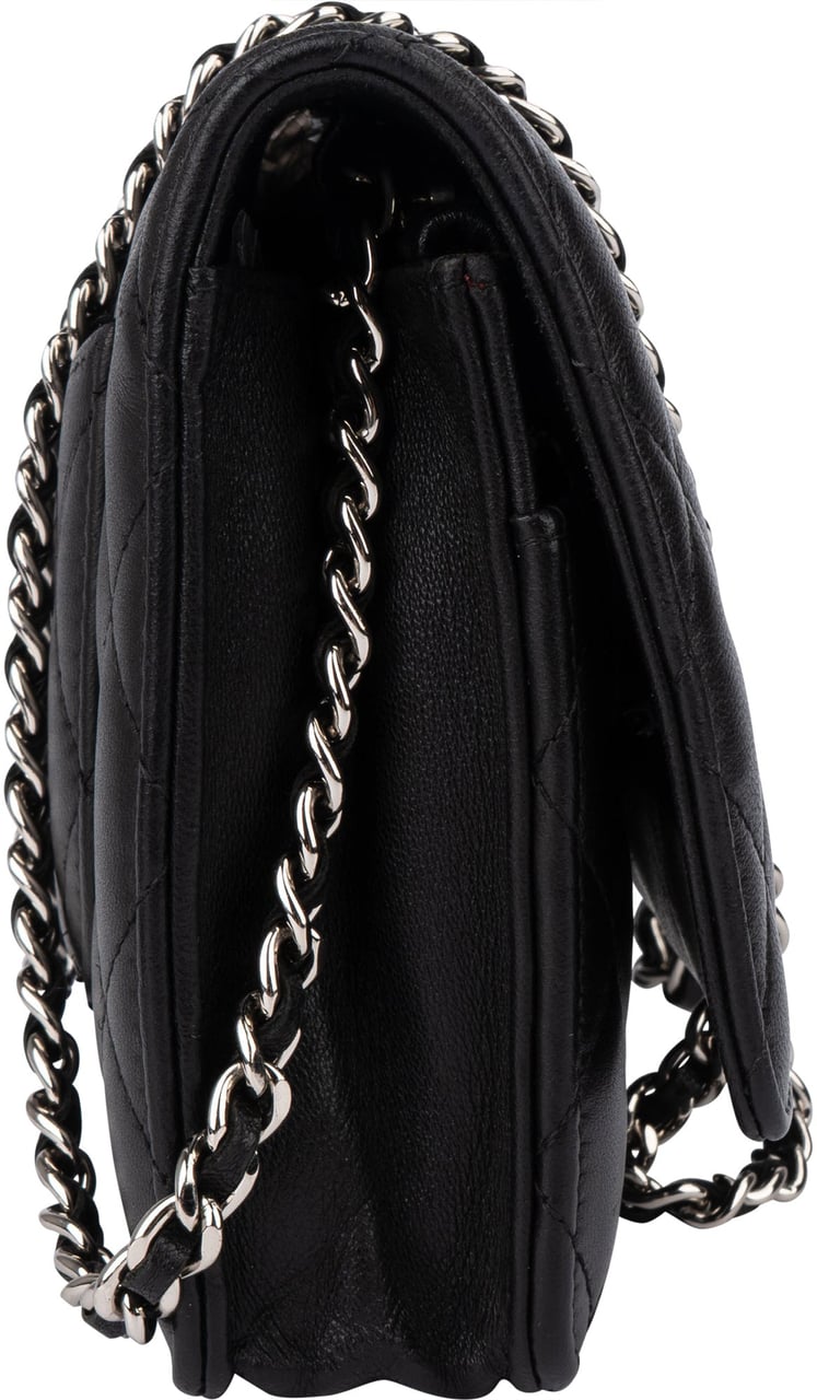 Chanel Chanel Quilted Lambskin Wallet On Chain Crossbody Bag Zwart